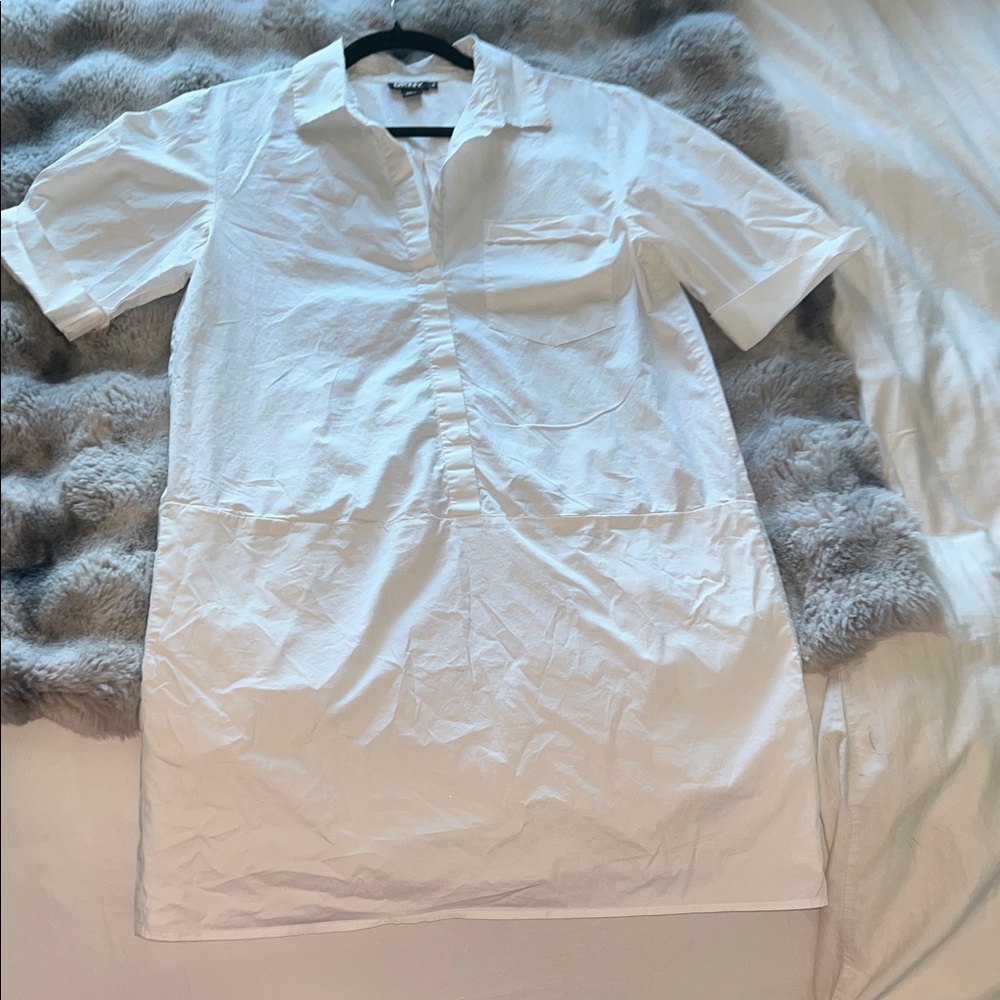 DKNY women’s White Casual Button Down dress. Just needs ironing